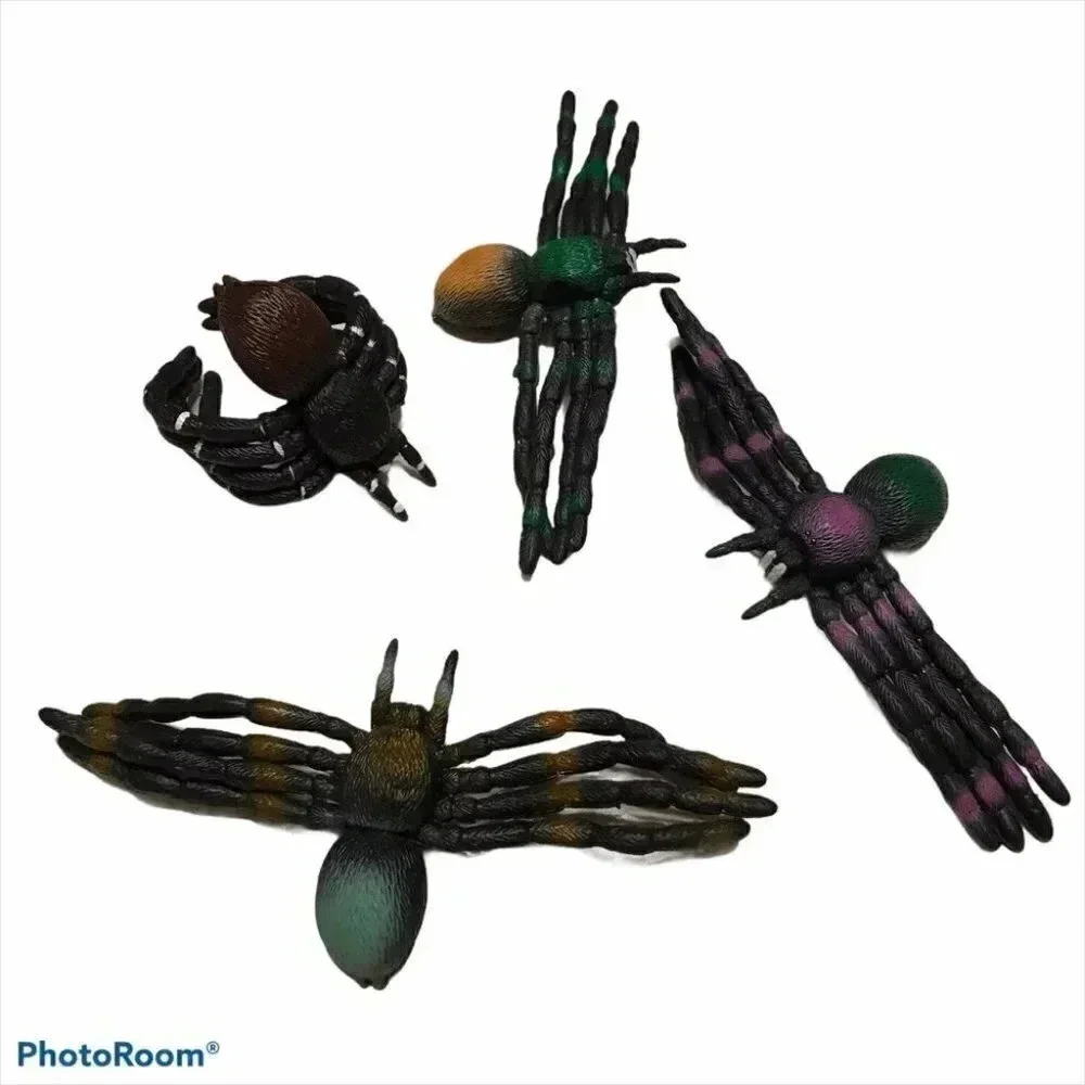 Black Spider Napkin Rings 1994 Bendable Halloween
